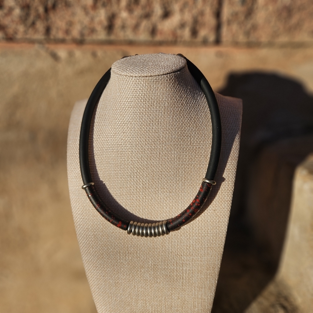 Black Red Silver Necklace Women's Jewelry Goth Grunge Y2K Emo